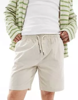 Легкие хлопковые шорты светло-каменного цвета с эластичной резинкой Brave Soul