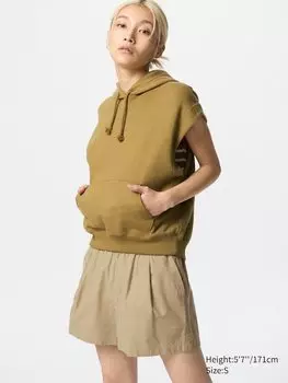 Легкие хлопковые шорты Uniqlo, бежевый