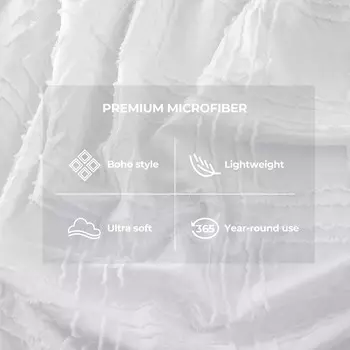 Легкие комплекты пододеяльников с клипсами из 3 предметов, комплекты постельного белья размера «queen-size» или «king-size» Puredown, цвет White