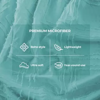 Легкие комплекты пододеяльников с клипсами из 3 предметов, комплекты постельного белья размера «queen-size» или «king-size» Puredown, цвет Teal