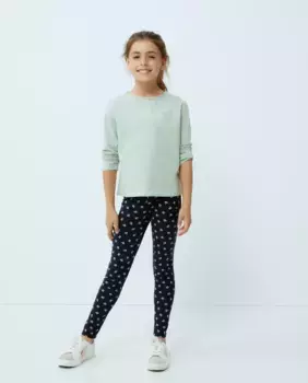 Легкие леггинсы с цветочным принтом для девочек Kids El Corte Ingls, синий