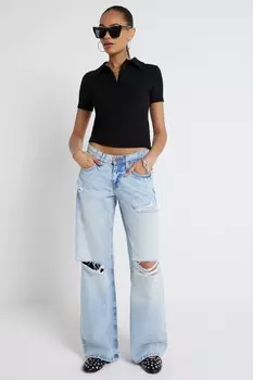 Легкие мешковатые джинсы Kyle с низкой посадкой и широкими штанинами River Island, синий