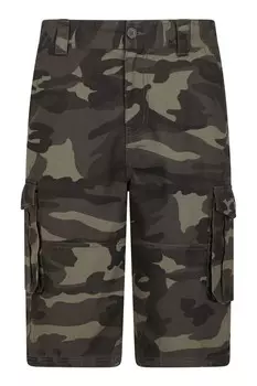 Легкие мужские камуфляжные шорты-карго из 100% хлопка Mountain Warehouse, зеленый
