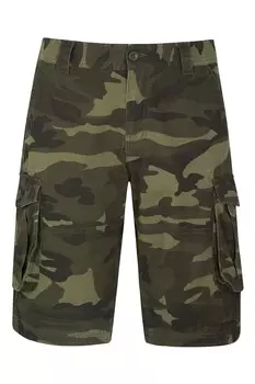 Легкие мужские камуфляжные шорты-карго из 100% хлопка Mountain Warehouse, зеленый