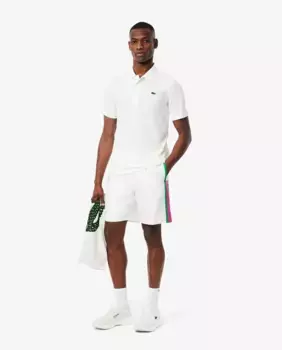 Легкие мужские шорты с цветными вставками Lacoste, белый
