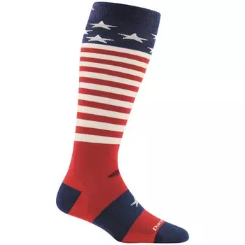 Легкие носки выше икры Darn Tough Captain Stripes детские, красный/белый/синий