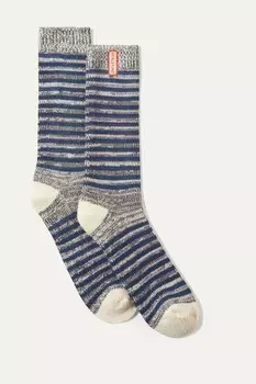Легкие полосатые носки средней длины Attleborough Bamboo Sealskinz, синий