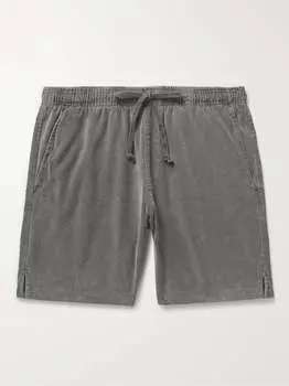 Легкие прямые шорты из хлопка и вельвета с кулиской Save Khaki United, древесный уголь