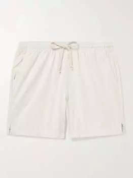 Легкие прямые шорты из хлопкового твила с кулиской Save Khaki United, белый