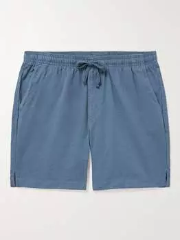 Легкие прямые шорты из хлопкового твила с кулиской Save Khaki United, синий