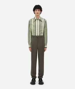 Легкие шерстяные брюки из твила Bottega Veneta