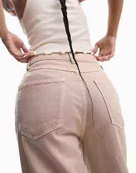 Легкие широкие джинсы цвета грибов ASOS DESIGN