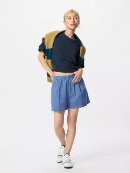 Легкие шорты из хлопка Uniqlo, синий