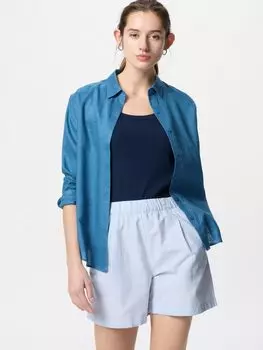 Легкие шорты из хлопка Uniqlo, синий
