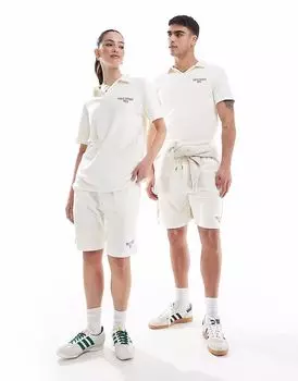 Легкие шорты из махрового хлопка с маленьким логотипом Polo Ralph Lauren Sport, кремового цвета, CO-ORD