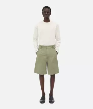 Легкие шорты-карго из хлопкового твила Bottega Veneta