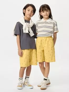 Легкие шорты (с принтом) Uniqlo, желтый