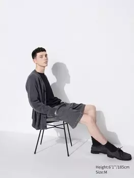 Легкие шорты-стрейч из шамбре Uniqlo, серый