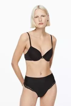 Легкие утягивающие трусы-стринги из двух пар H&M, черный