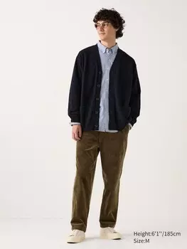 Легкие вельветовые брюки по щиколотку Uniqlo, коричневый