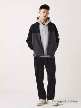 Легкие вельветовые брюки по щиколотку Uniqlo, черный