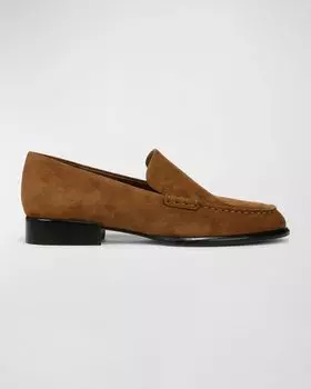 Легкие замшевые лоферы Naomi Vince, цвет Elm Wood Brown Suede