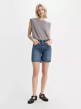 Легкие женские шорты 501 до середины бедра Levi's, цвет Canvas - Dark Wash