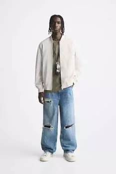 Легкий бомбер ZARA, белый