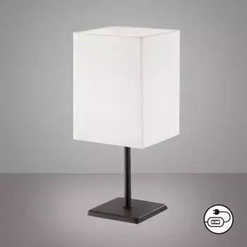 Легкий! BY FHL Светодиодная настольная лампа «Лела», 1 лампочка, лампа E14 | без лампочки, настольная лампа, тканевый абажур, шнуровой выключатель, качество изготовления Easy! By Fhl, цвет sandschwarz
