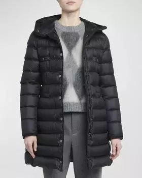 Легкий длинный пуховик Hirma Moncler, цвет Black