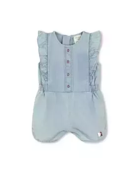 Легкий джинсовый хлопковый комбинезон для девочки Carrement Beau, синий