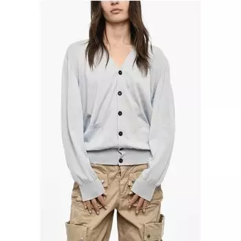 Легкий хлопковый кардиган с V-образным вырезом Dsquared2, Light Blue