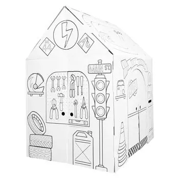 Легкий игровой домик Пит-стоп Гараж Картонный игровой домик Easy Playhouse