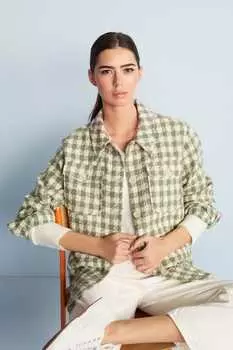 Легкий клетчатый пиджак Next, зеленый