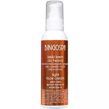 Легкий крем для лица со стволовыми клетками цитрусовых, абрикосовым маслом и маслом андиробы BINGOSPA