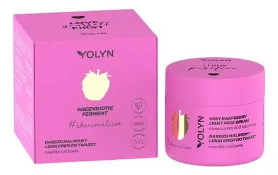Легкий малиновый крем для лица, 50 мл Yolyn, Greenbiotic Ferment