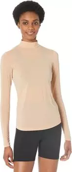 Легкий многослойный топ с круглым вырезом и длинными рукавами Sunsense 35 SPF Jamie Sadock, цвет Suntan