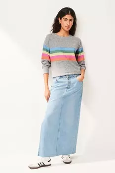 Легкий мягкий свитер со спущенными плечами Next, серый