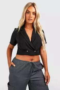 Легкий пиджак plus с тканым текстурированным изображением Boohoo, черный
