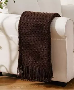 Легкий плед с текстурой Wave-Link, 50 x 60 дюймов Battilo, коричневый