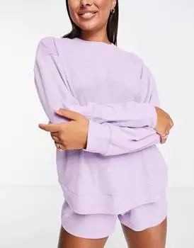 Легкий полуоблегающий трикотаж и шорты сиреневого цвета ASOS DESIGN lounge