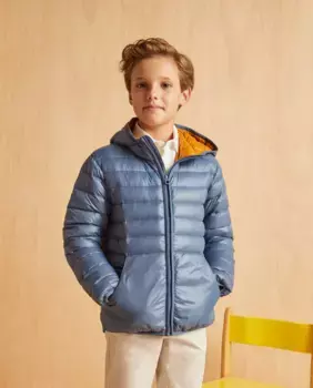 ЛЕГКИЙ ПУХОВИК RDS ПУХОВИК С КАПЮШОНОМ, КАРМАНАМИ И СУМКОЙ Coconut El Corte Ingls, цвет 400 Azul