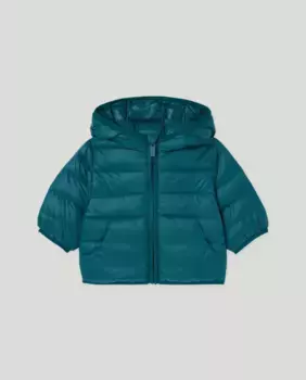 Легкий пуховик для мальчика с карманом-кенгуру Coconut El Corte Ingls, цвет Verde Pato