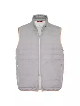 Легкий пуховый жилет Fresco из натуральной шерсти Brunello Cucinelli, серый