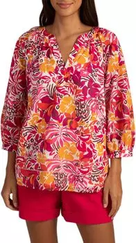 Легкий сердечный топ Trina Turk, цвет Rockrose Multi