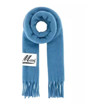 Легкий шарф из смесовой альпаки Marni, синий