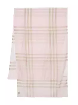 Легкий шарф в клетку BURBERRY, розовый