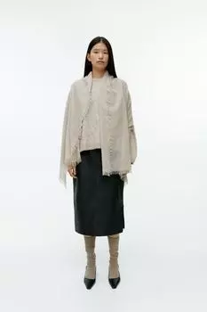 Легкий шерстяной шарф H&M, бежевый