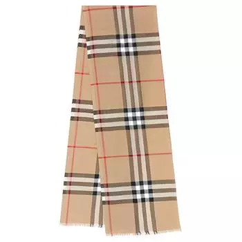 Легкий шерстяной шарф в клетку Burberry