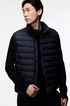 Легкий стеганый жилет прилегающего кроя H&M, синий